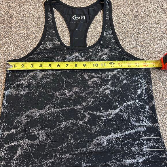 Zyia Active Black Havana Sparkly Sheer Striped Tank Top - Size Small - Picture 4 of 6